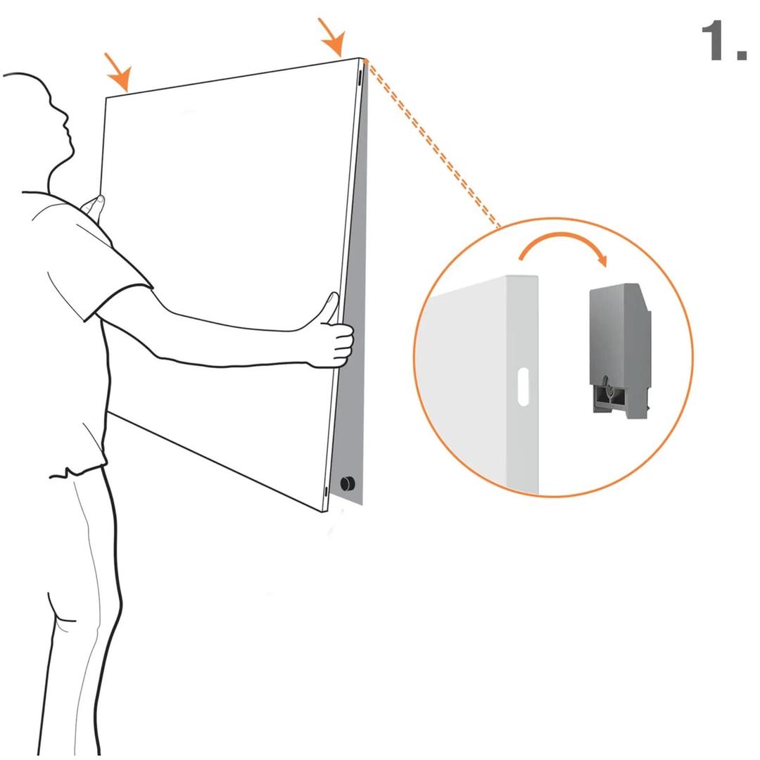 Pose du tableau blanc nobo Infinity sur ses fixations