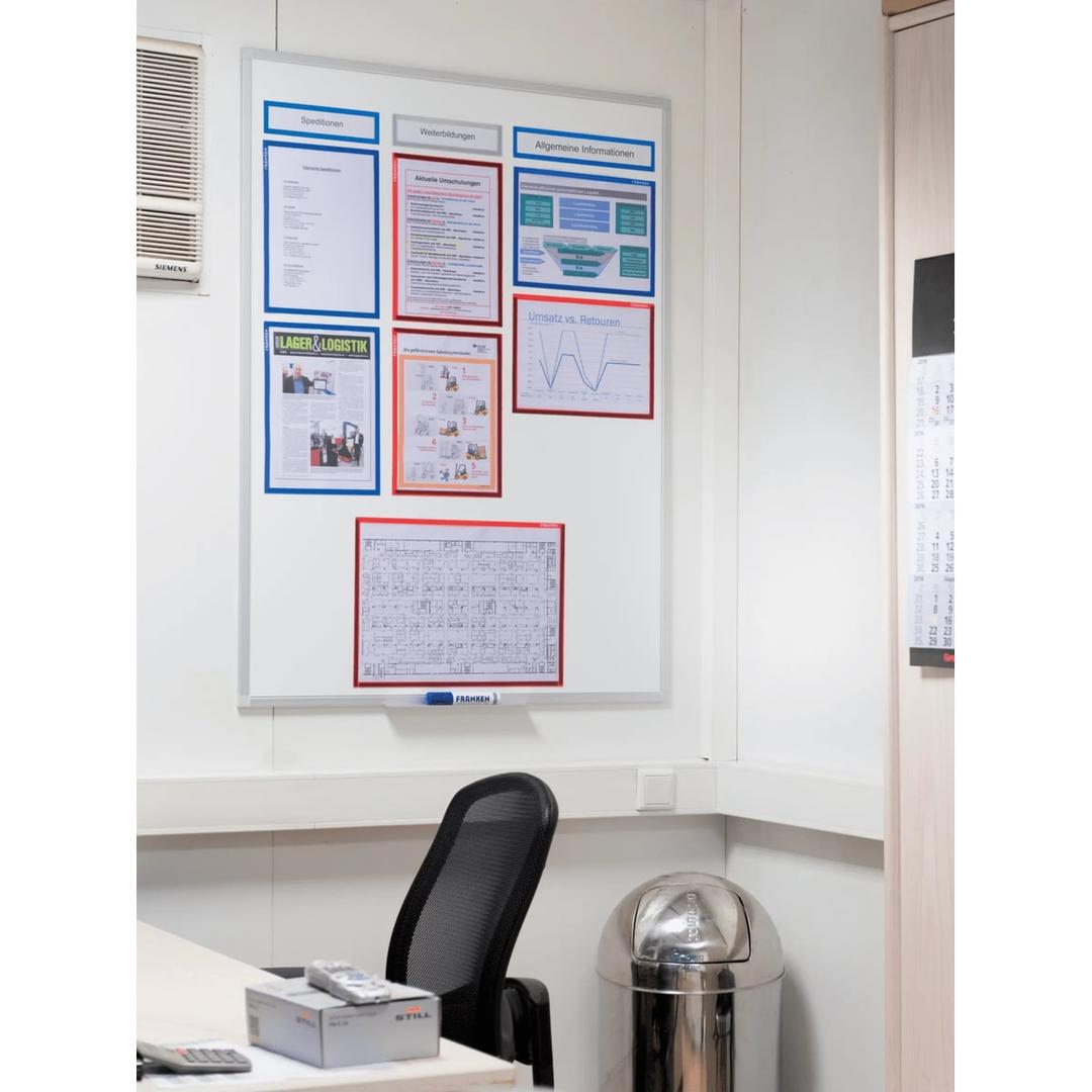Tableau blanc FRANKEN ECO au mur d'un bureau