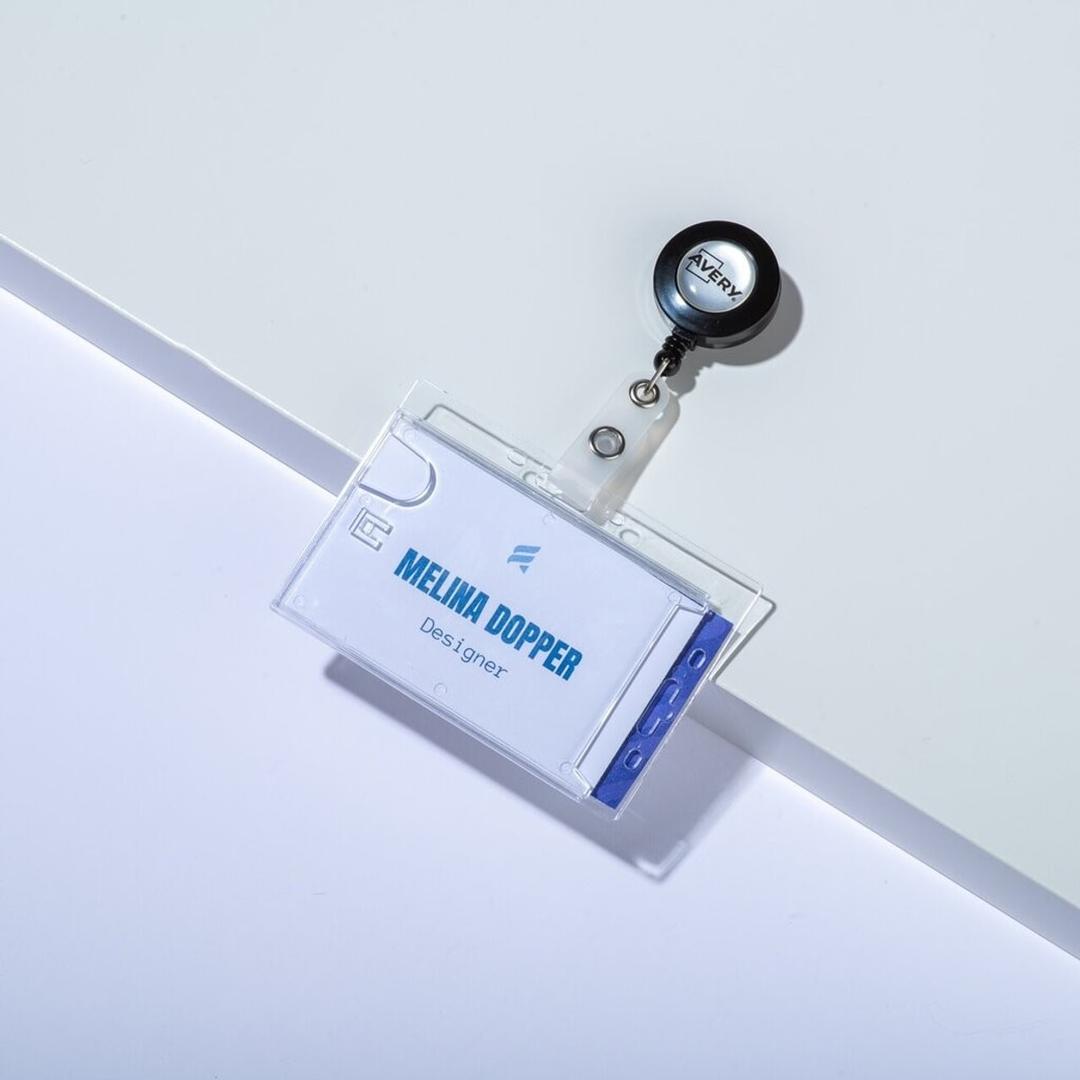 Porte badge double rigide AVERY avec enrouleur
