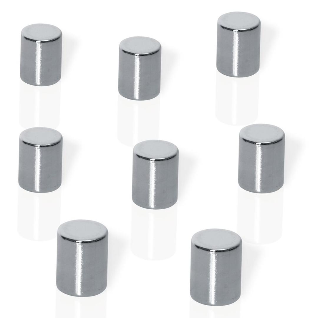 Huit aimants néodyme cylindriques Be!Board sigel argentés
