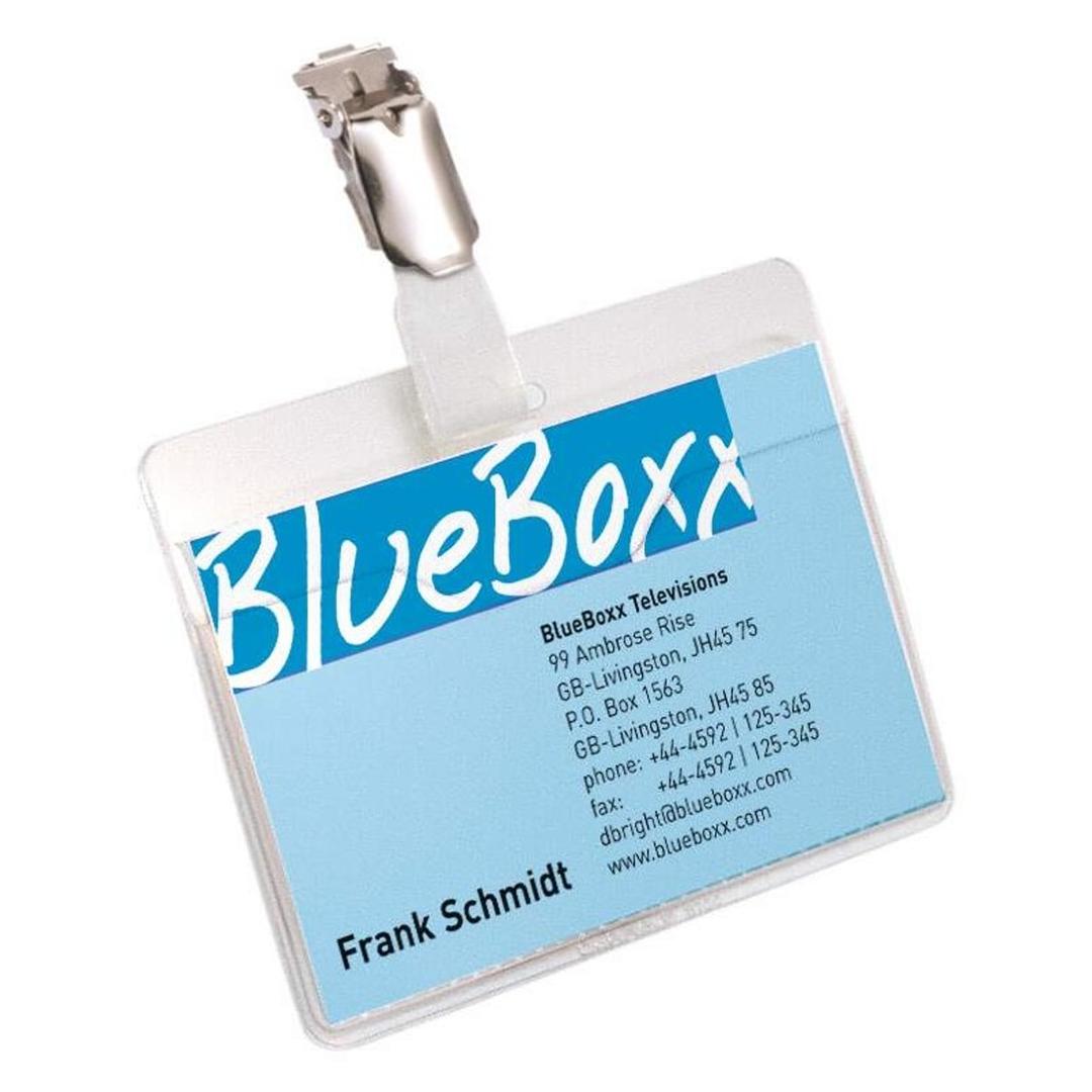 Porte badge paysage DURABLE ouvert en haut avec un insert