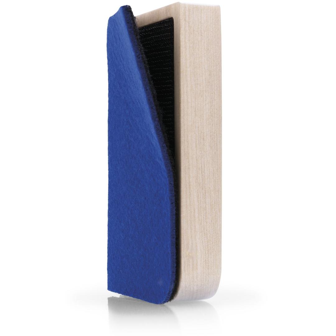 Effaceur Wood Series de profil, feutre bleu amovible