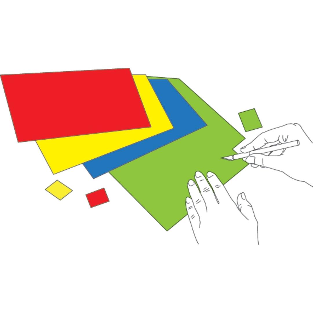 A4, blanc Papier magnétique MAGNETOPLAN - Symboles découpés dans des feuilles de papier magnétique de couleur