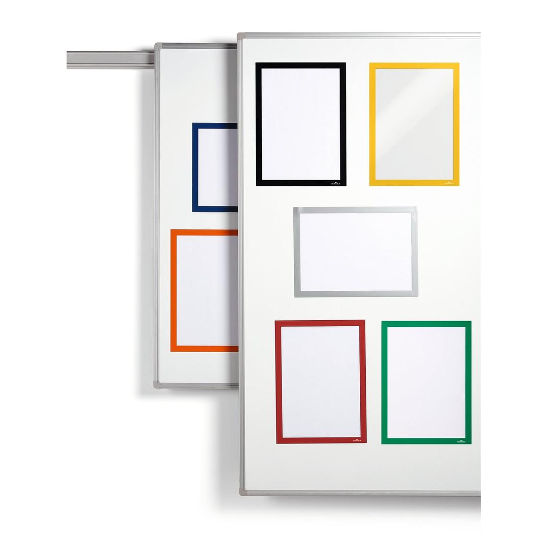 Cadre magnétique DURABLE DURAFRAME MAGNETIC A4 noir, les coloris sur un tableau blanc