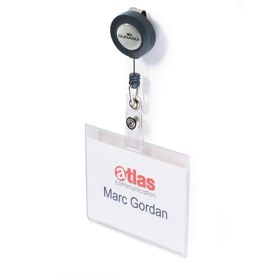 Porte badge fermé DURABLE suspendu à son enrouleur