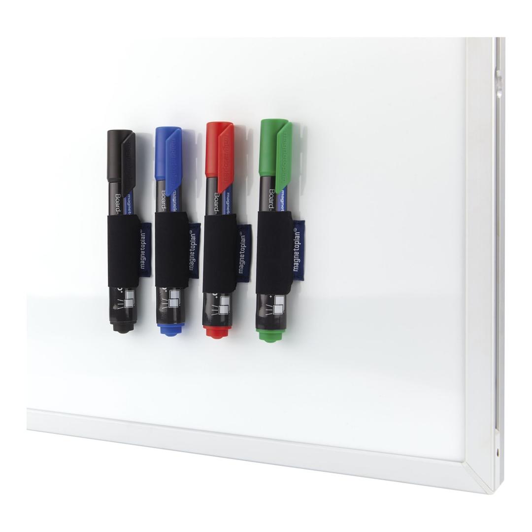 Manchons noirs, marqueurs de 15 à 18 mm, lot de 4 Porte marqueur magnétique magnetoSleeves MAGNETOPLAN - Marqueurs tenus au tableau par des magnetoSleeves
