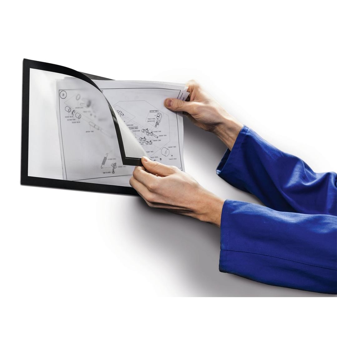 Cadre magnétique DURABLE DURAFRAME MAGNETIC PLUS A4 noir, insertion d'un plan