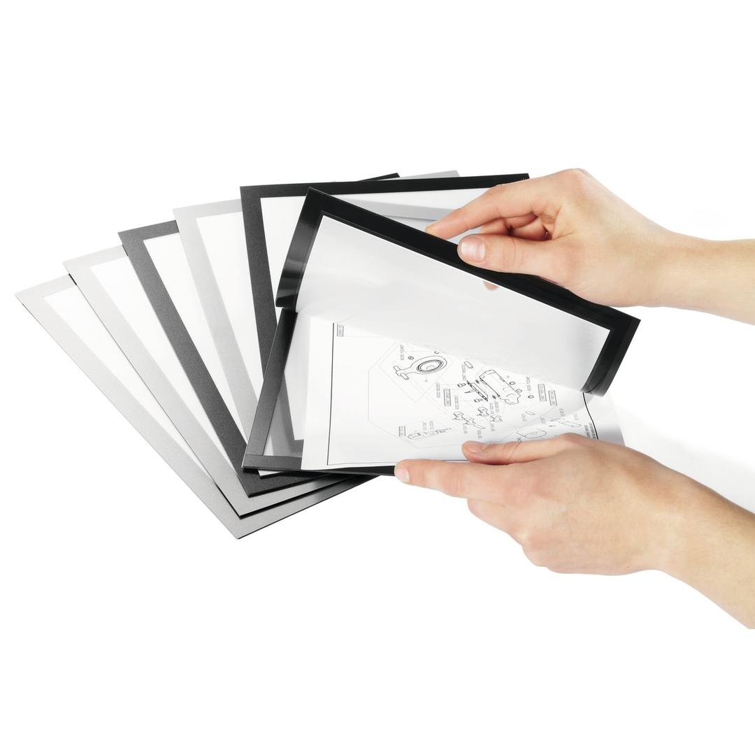 Cadre magnétique DURABLE DURAFRAME MAGNETIC PLUS A4 noir, insertion du document