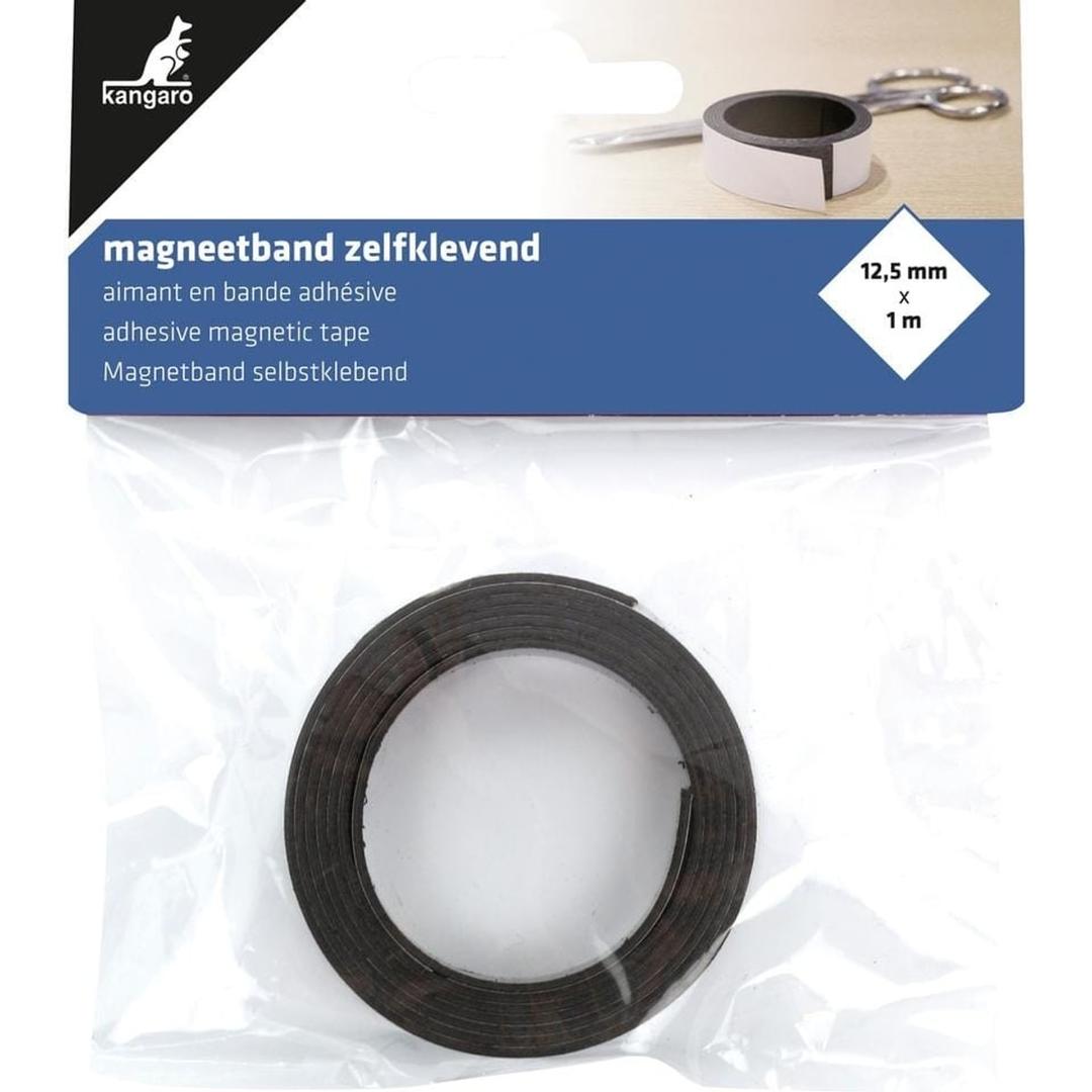 Bande magnétique adhésive kangaro de 12,5 mm x 1 m dans son sachet