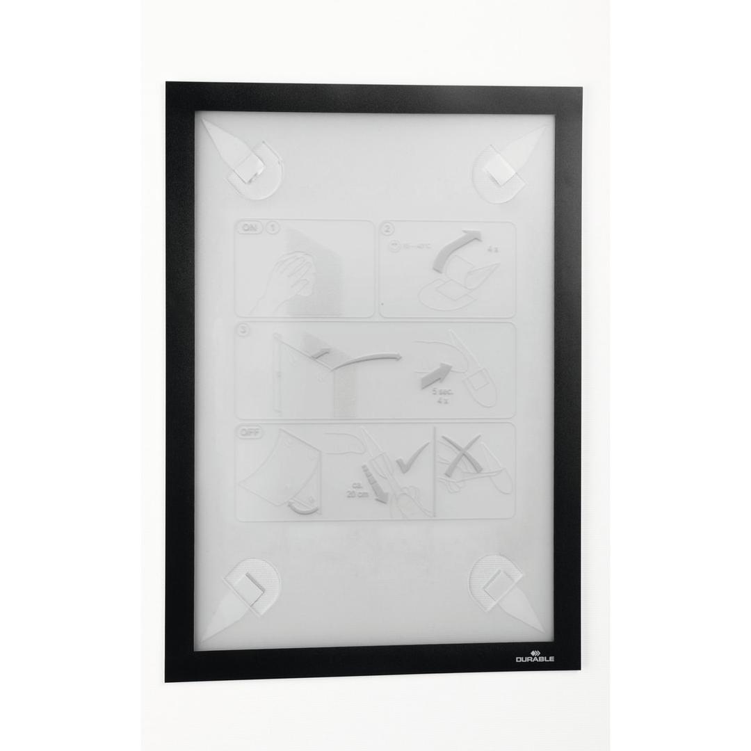 Cadre adhésif DURABLE DURAFRAME WALLPAPER A4 noir, vide, de face