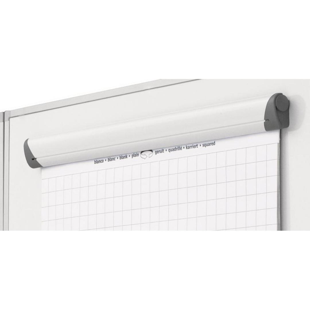 Rail porte-papier magnétique magnetoplan tenant un bloc de papier