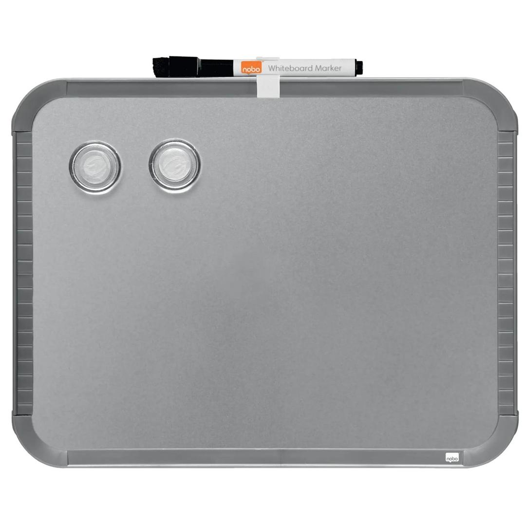 Tableau blanc nobo Slimline avec son marqueur et ses deux aimants