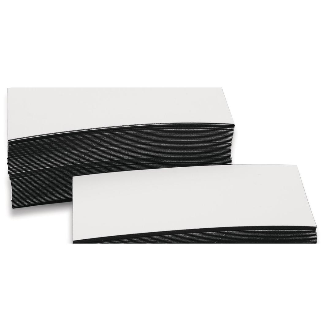 30 x 100 mm, blanche, lot de 100 Étiquette aimantée MAGNETOPLAN - Piles d'étiquettes aimantées blanches magnetoplan