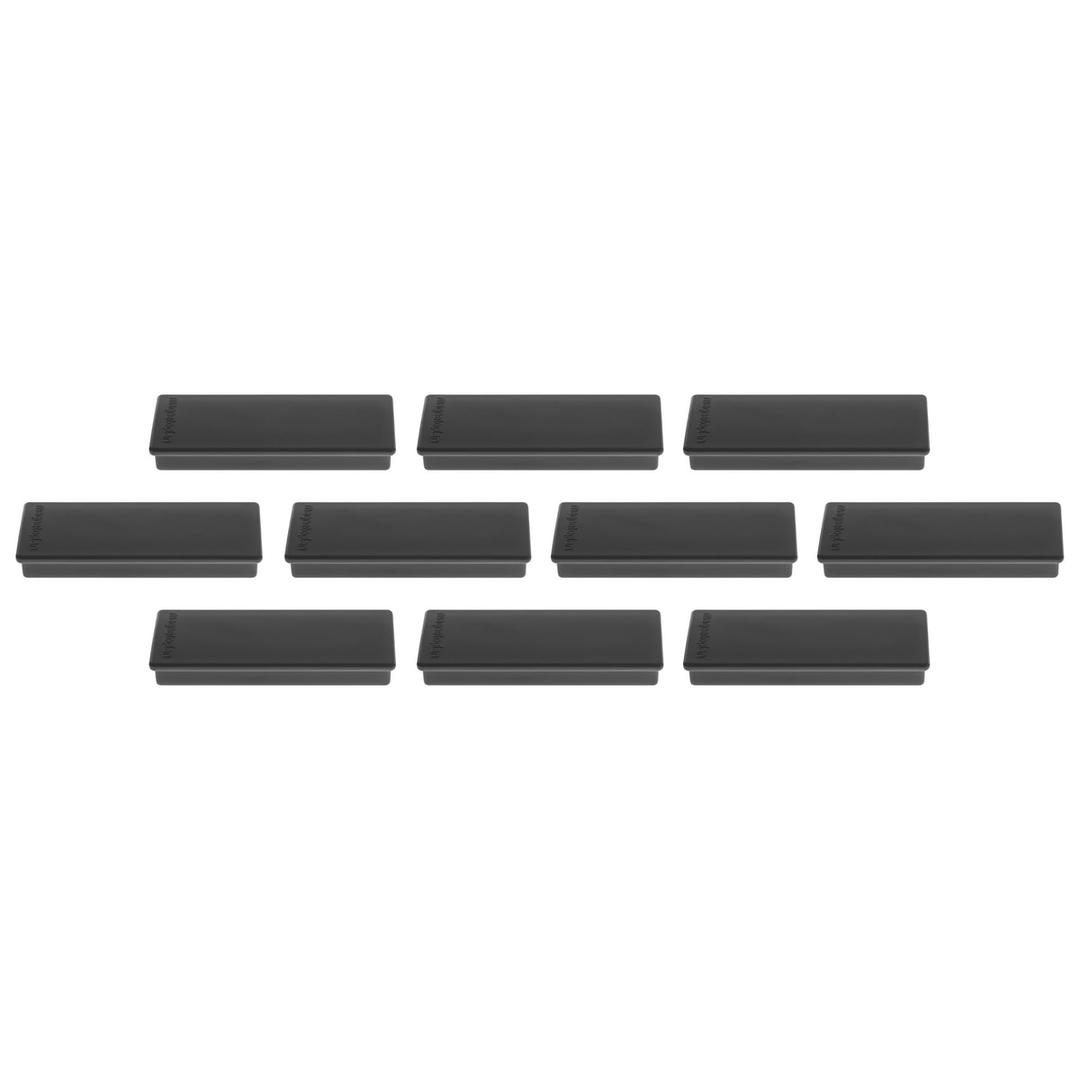 Dix aimants rectangulaires Discofix magnetoplan noir