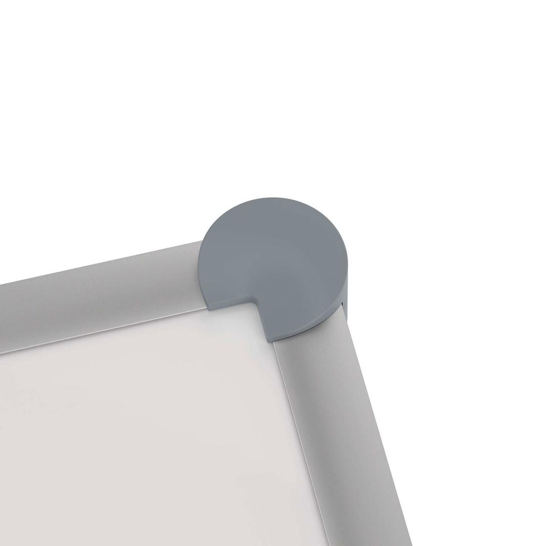 Magnétique, 1 200 x 900 mm Tableau blanc émaillé 2000 pro MAUL - Coin arrondi du cadre aluminium MAUL 2000 MAULpro