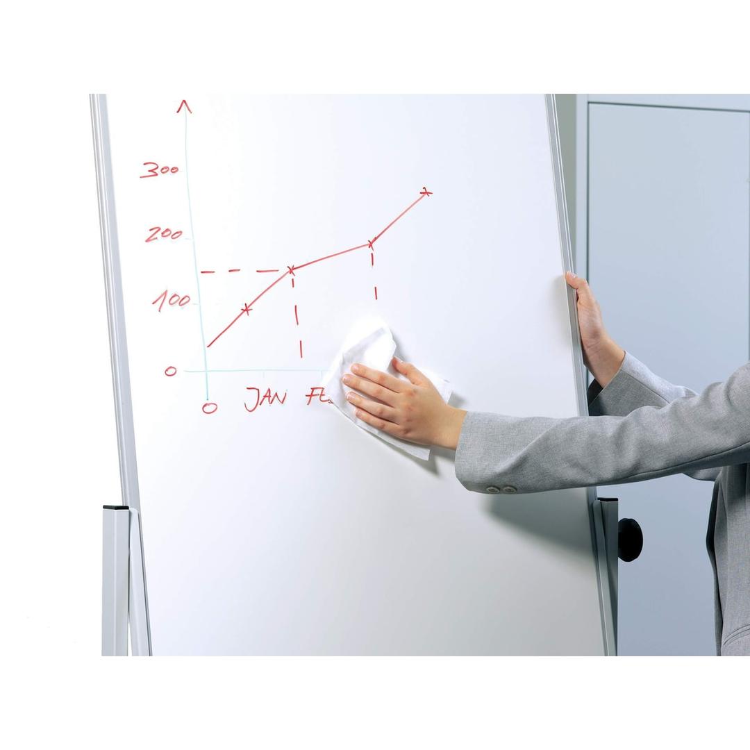 Essuyage d'un tableau blanc avec une lingette DURABLE