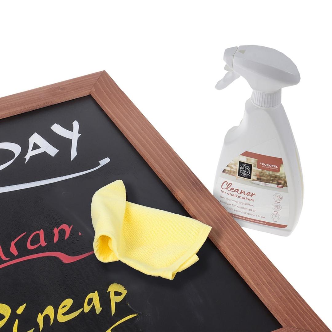 Pour marqueurs craie résistants à l'eau, 500 ml Spray nettoyant feutre craie EUROPEL - Spray EUROPEL et ardoise après nettoyage