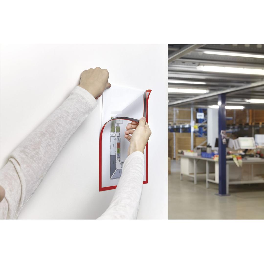 Document changé dans un cadre magnétique magnetofix rouge