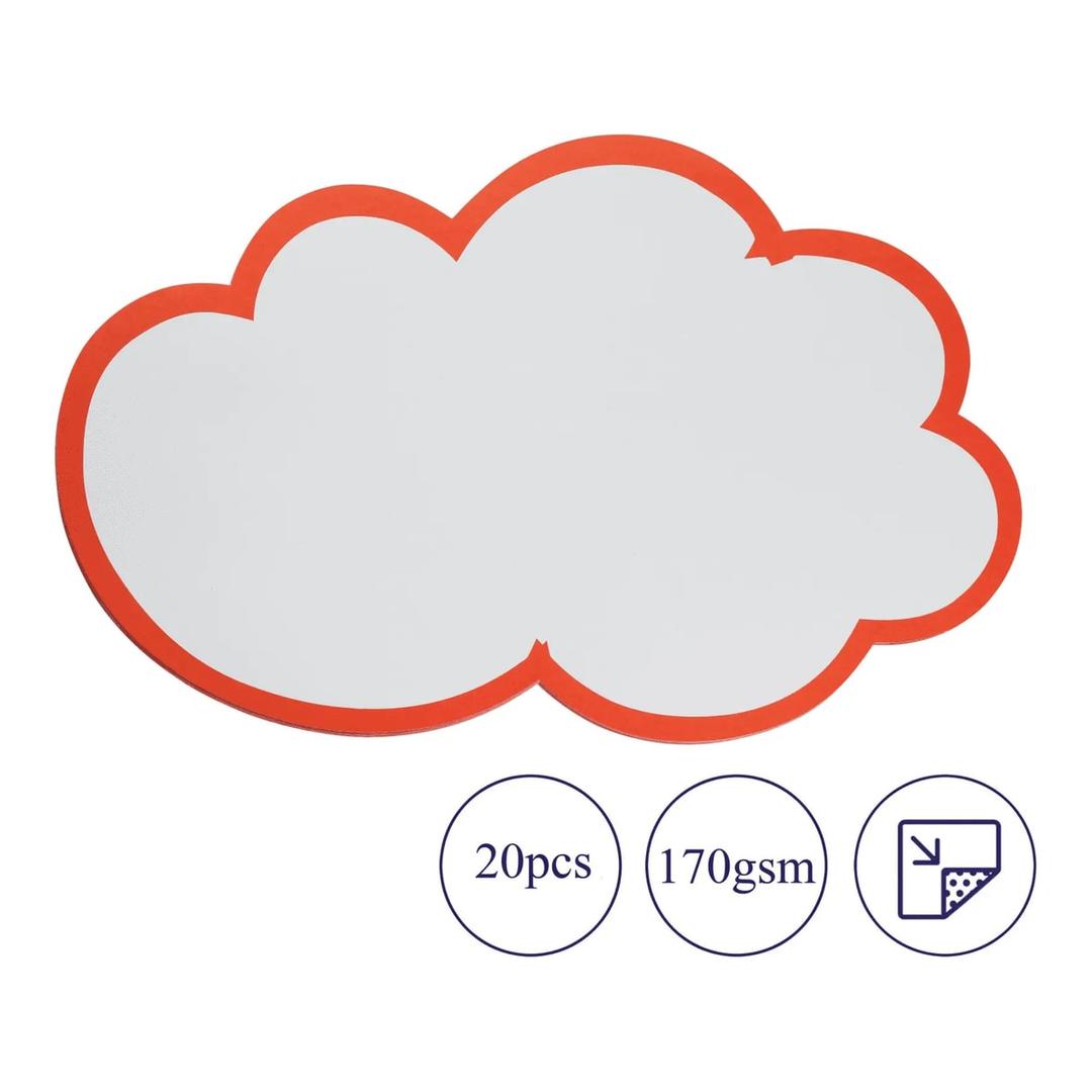 Nuage de modération autocollant FRANKEN 230 x 150 mm, fond blanc bordé de rouge