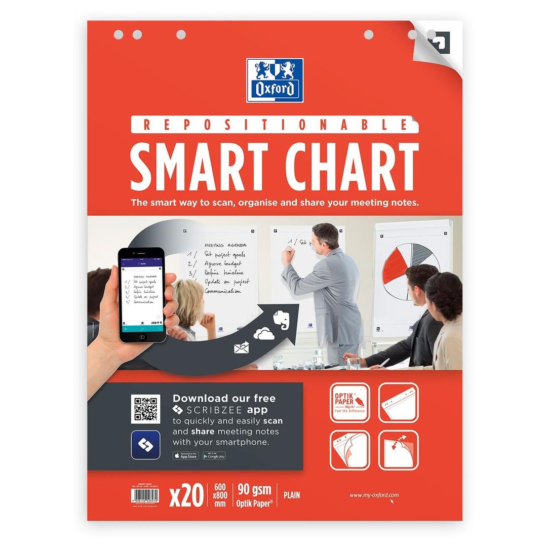 Recharge paperboard autocollante Oxford Smart Chart