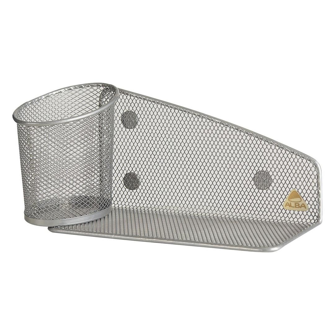 Pot de rangement magnétique ALBA MESHTAB en acier perforé gris