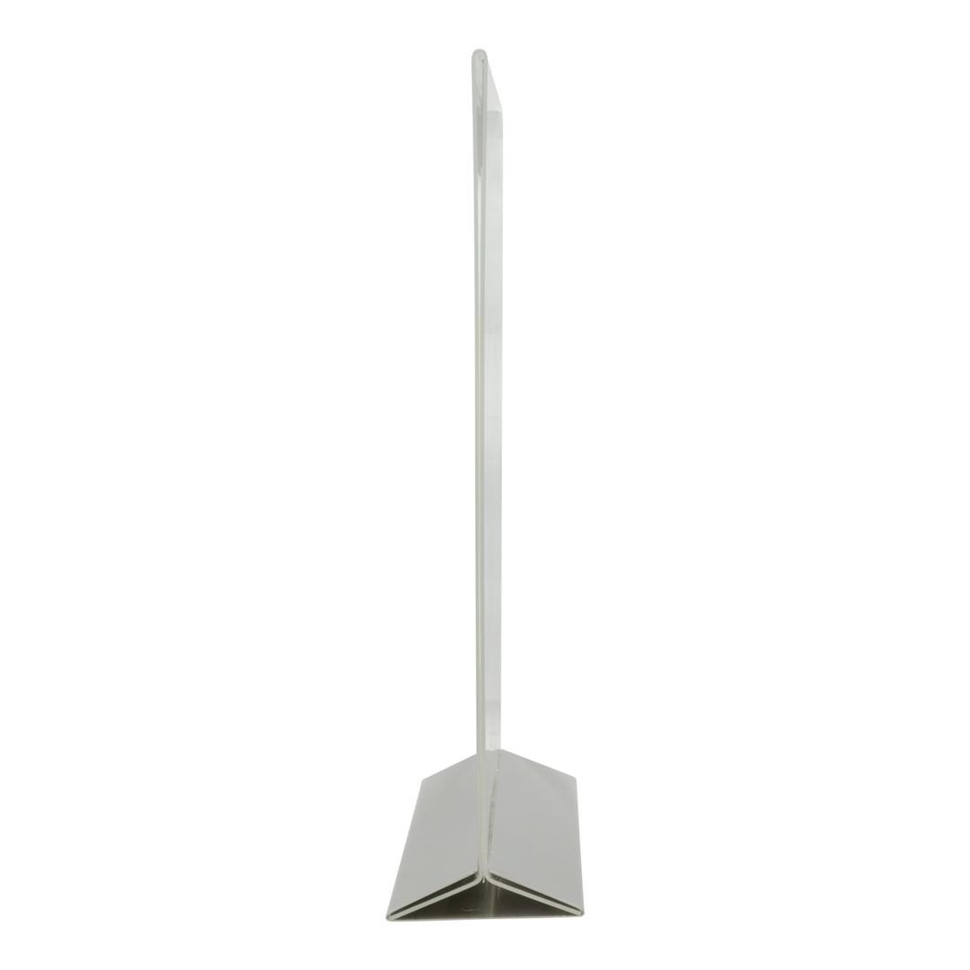 Présentoir de table Securit à socle inox A4 portrait, de profil