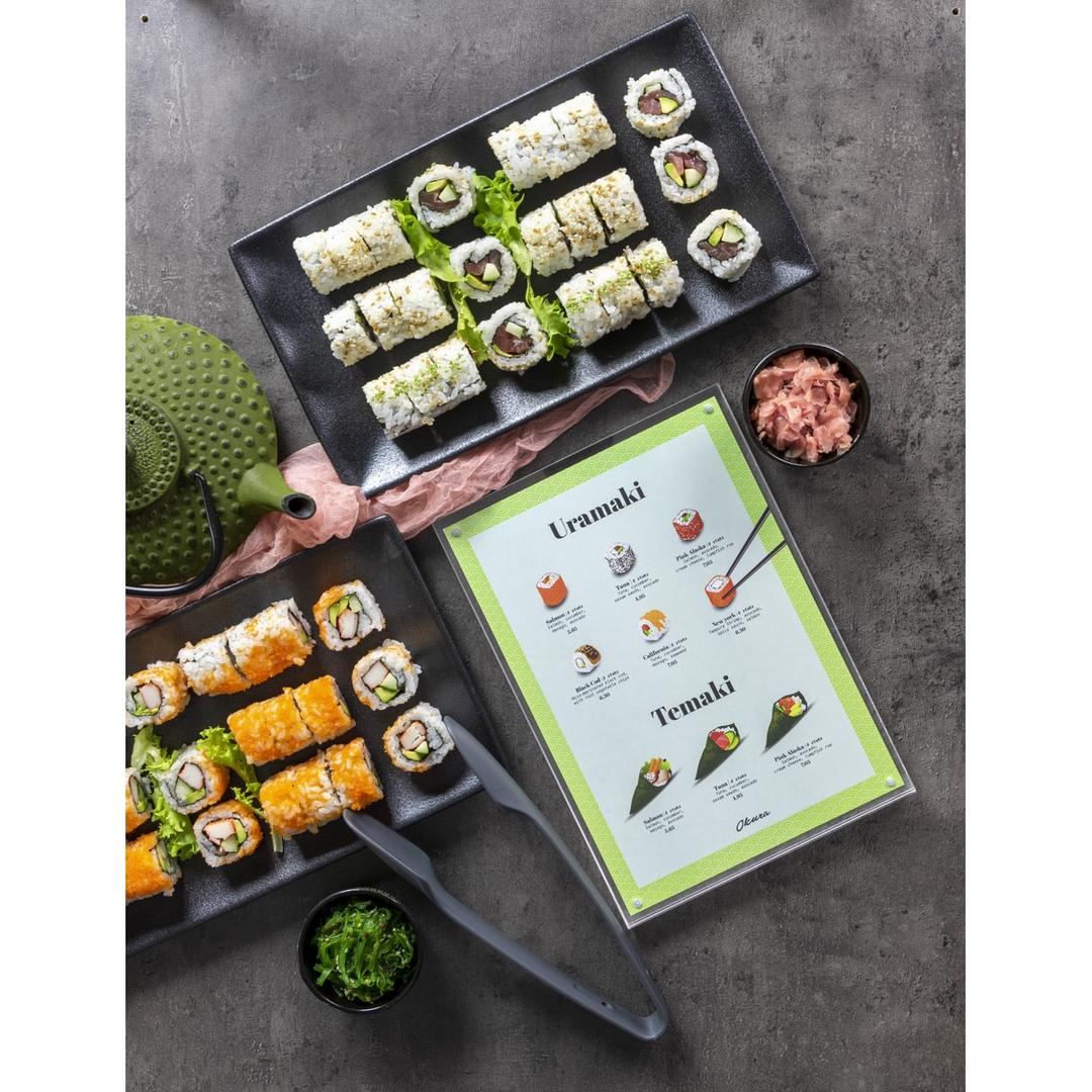 Présentoir de table magnétique Securit A4, avec un menu
