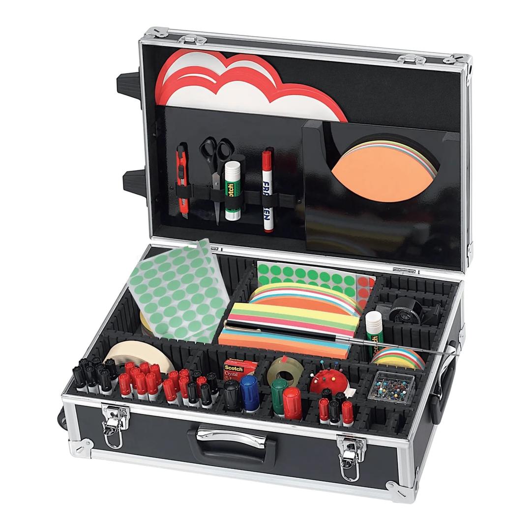 Valise d'animation FRANKEN Trainer à roulettes, ouverte