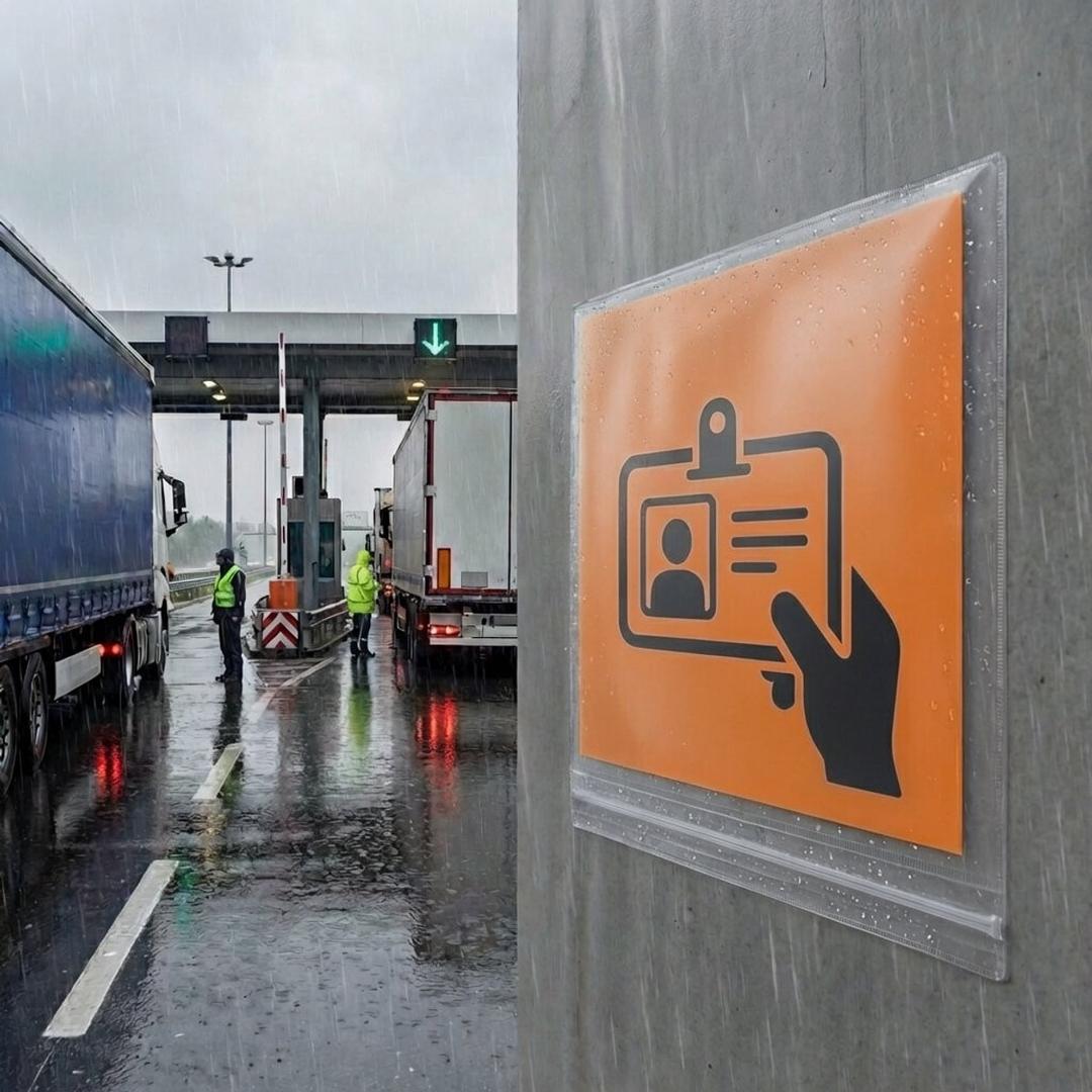 Pochette étanche DURABLE sur un pilier sous la pluie