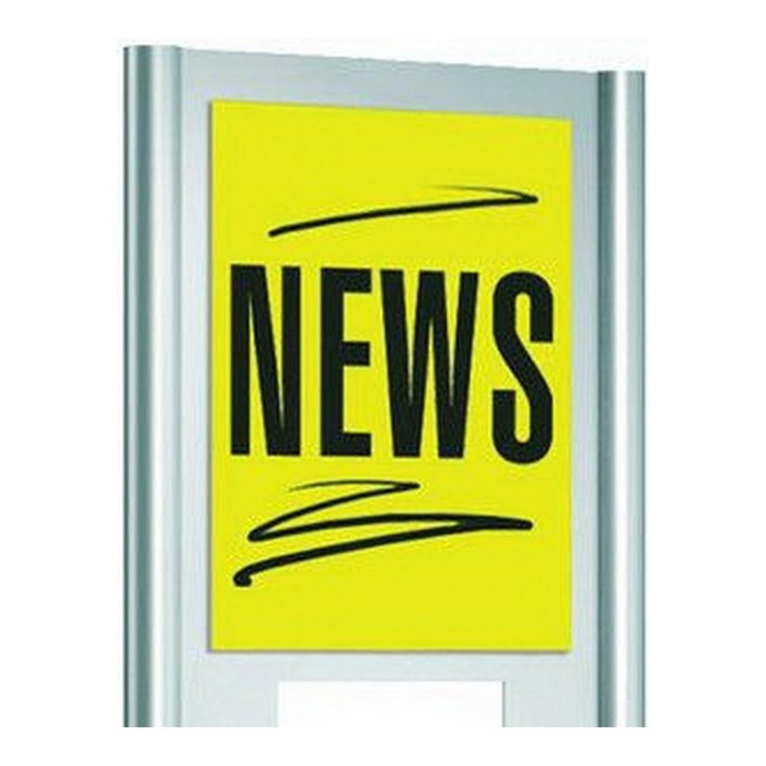 Panneau d'information kerkmann en tête d'un présentoir tec-art