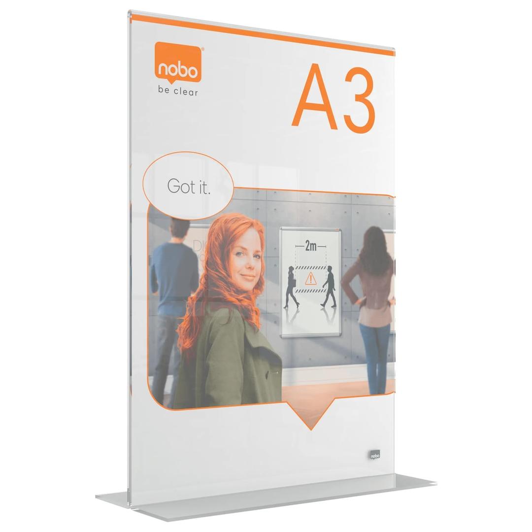 Présentoir de table nobo Premium Plus A3 avec une affiche