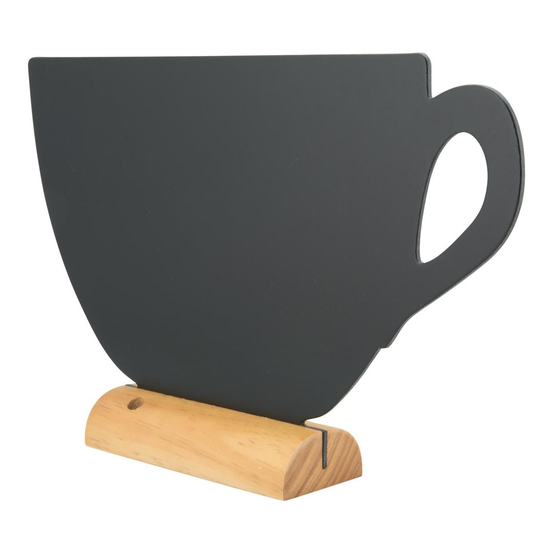 Ardoise de table silhouette tasse Securit, de dos