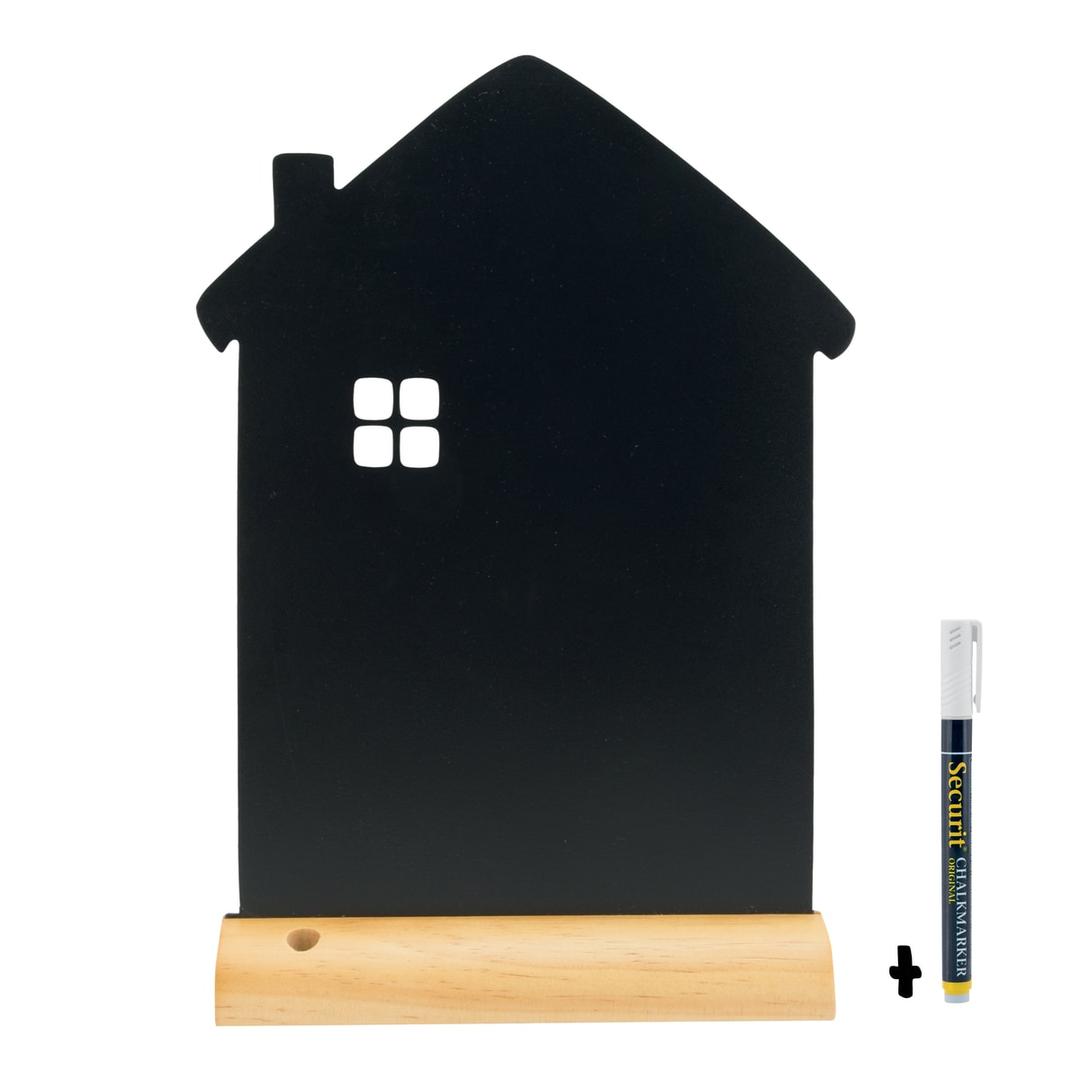 Ardoise de table silhouette maison Securit, avec son feutre-craie
