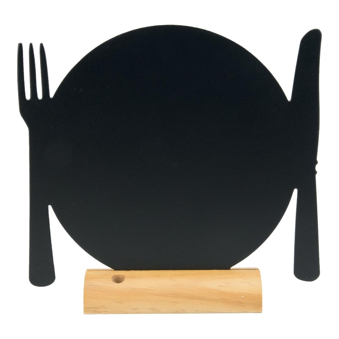 Ardoise de table silhouette assiette Securit, de face