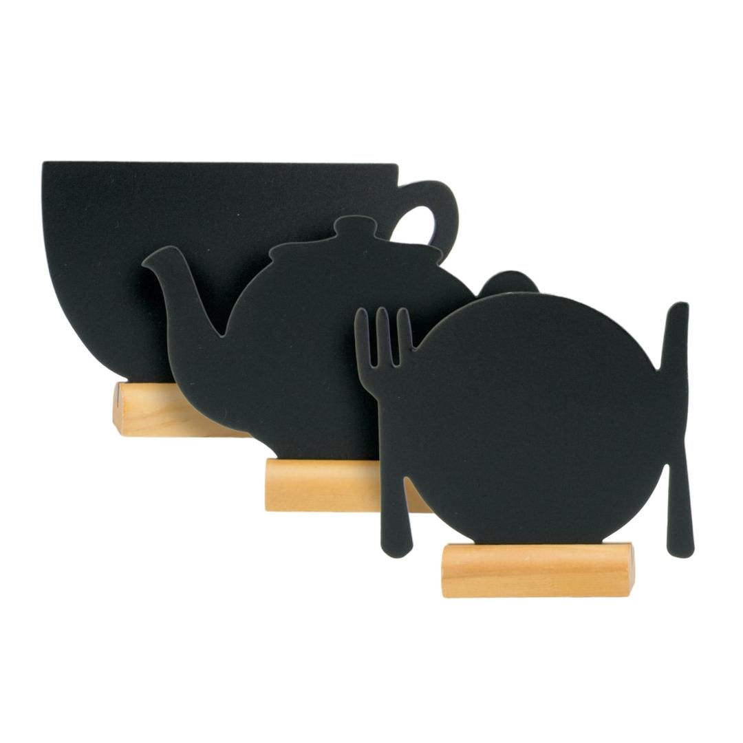 Mini ardoise de table silhouettes assorties Securit, en groupe