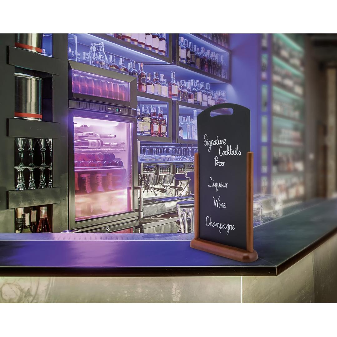 Ardoise de table HANDLE Securit Large, sur un comptoir de bar