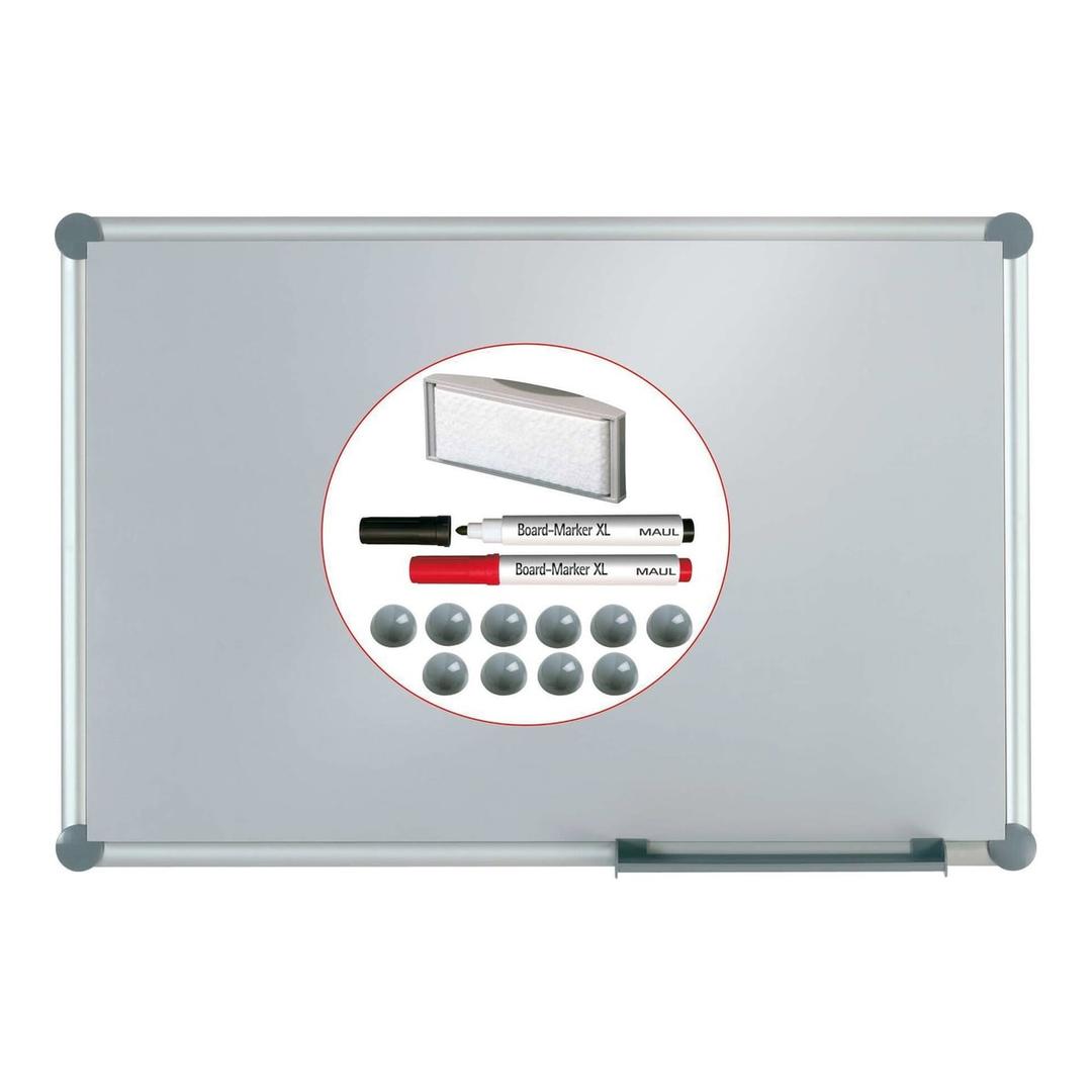 Kit tableau blanc argent MAUL 2000 MAULpro avec ses accessoires