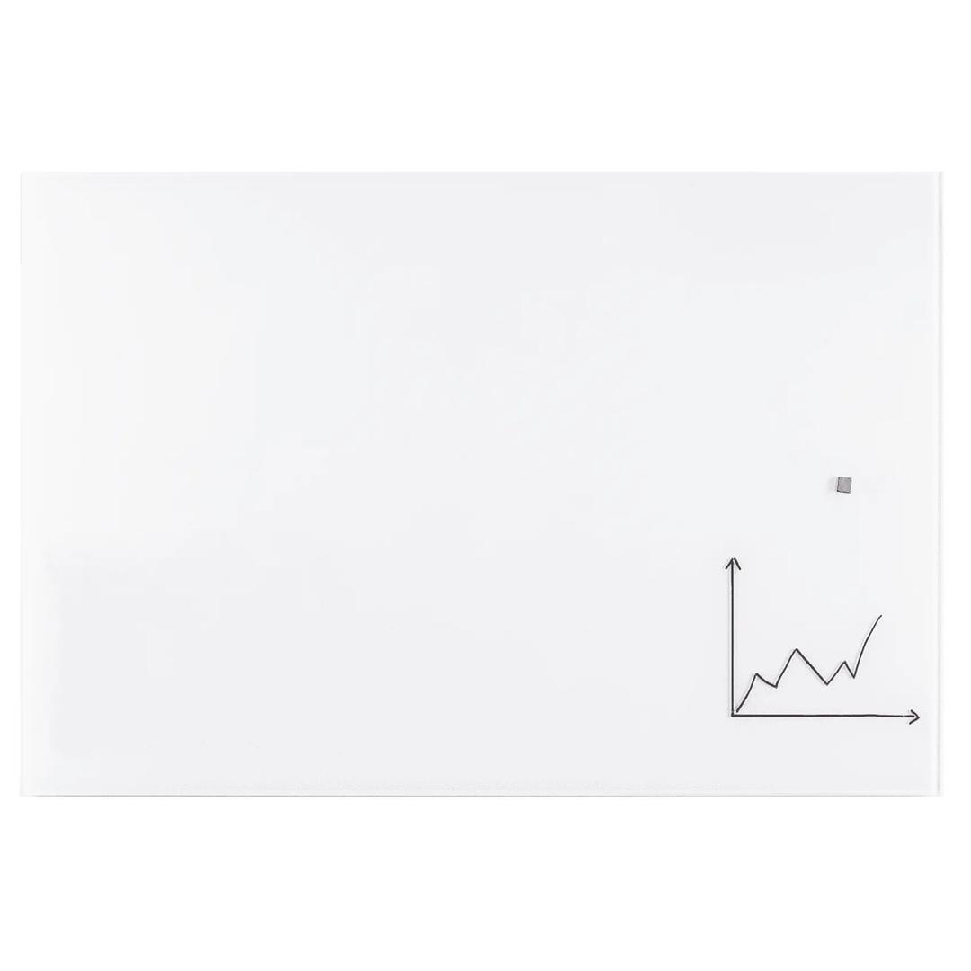 Tableau blanc en verre FRANKEN avec un dessin et un aimant
