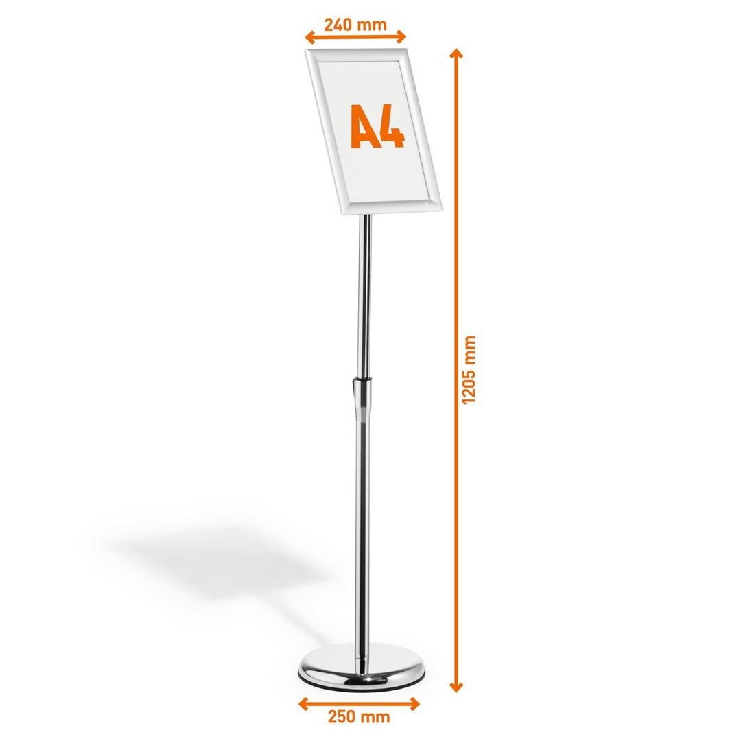 Cotes du porte affiche sur pied DURABLE à cadre clipsable A4