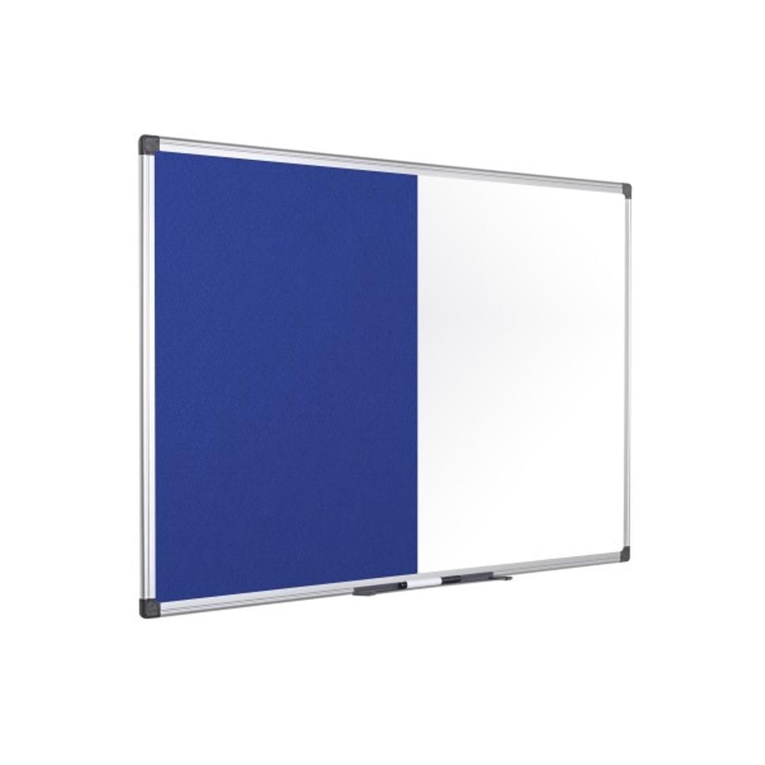Tableau mixte Bi-Office Maya, blanc et feutre bleu, cadre aluminium