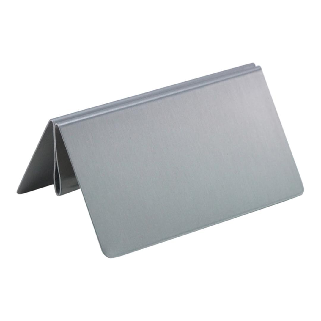 Porte-menu à pince en inox brossé deflecto, avec une carte