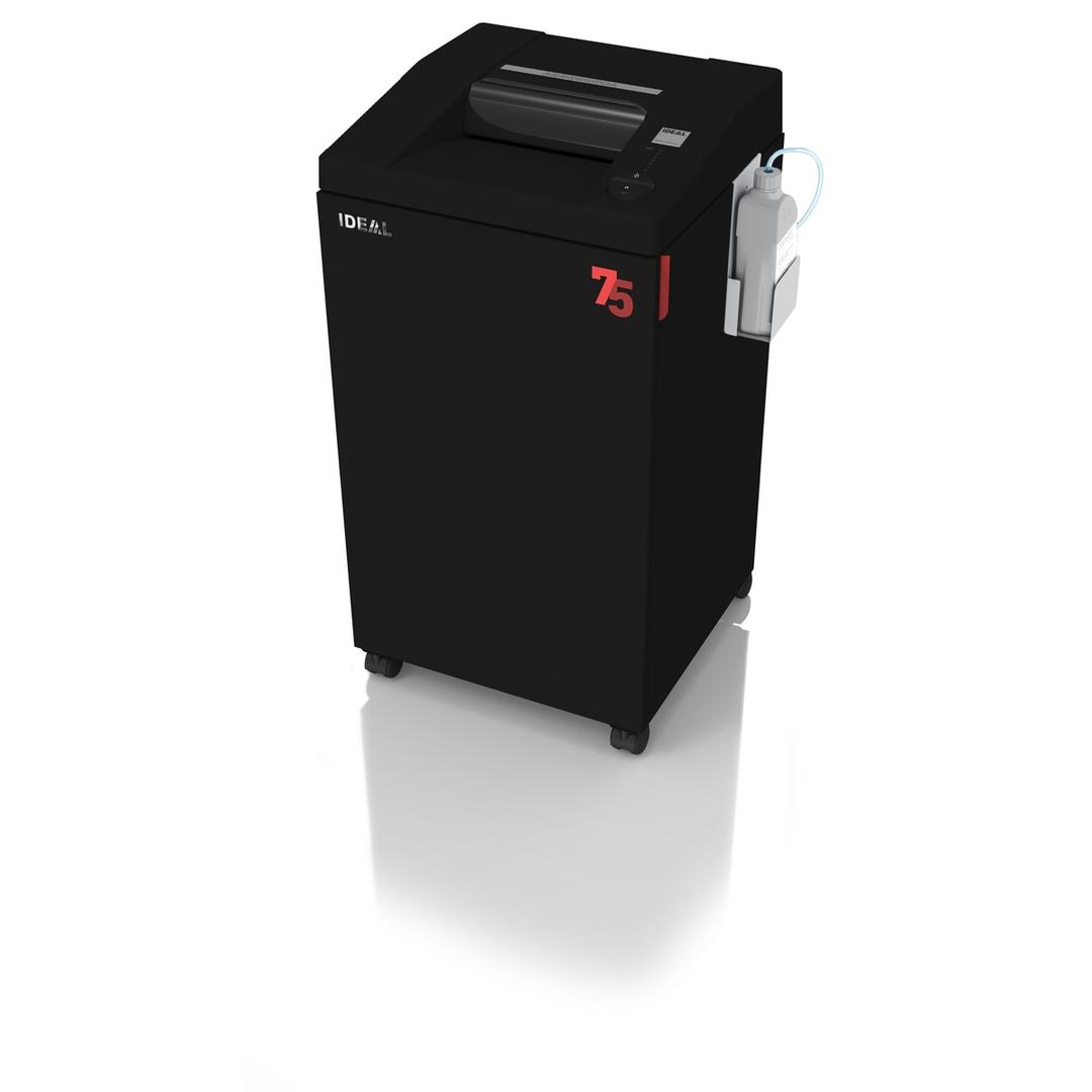 Destructeur de documents IDEAL 2604-75 CC/O 4 x 40 mm noir avec son réservoir d'huile, édition anniversaire 75 ans