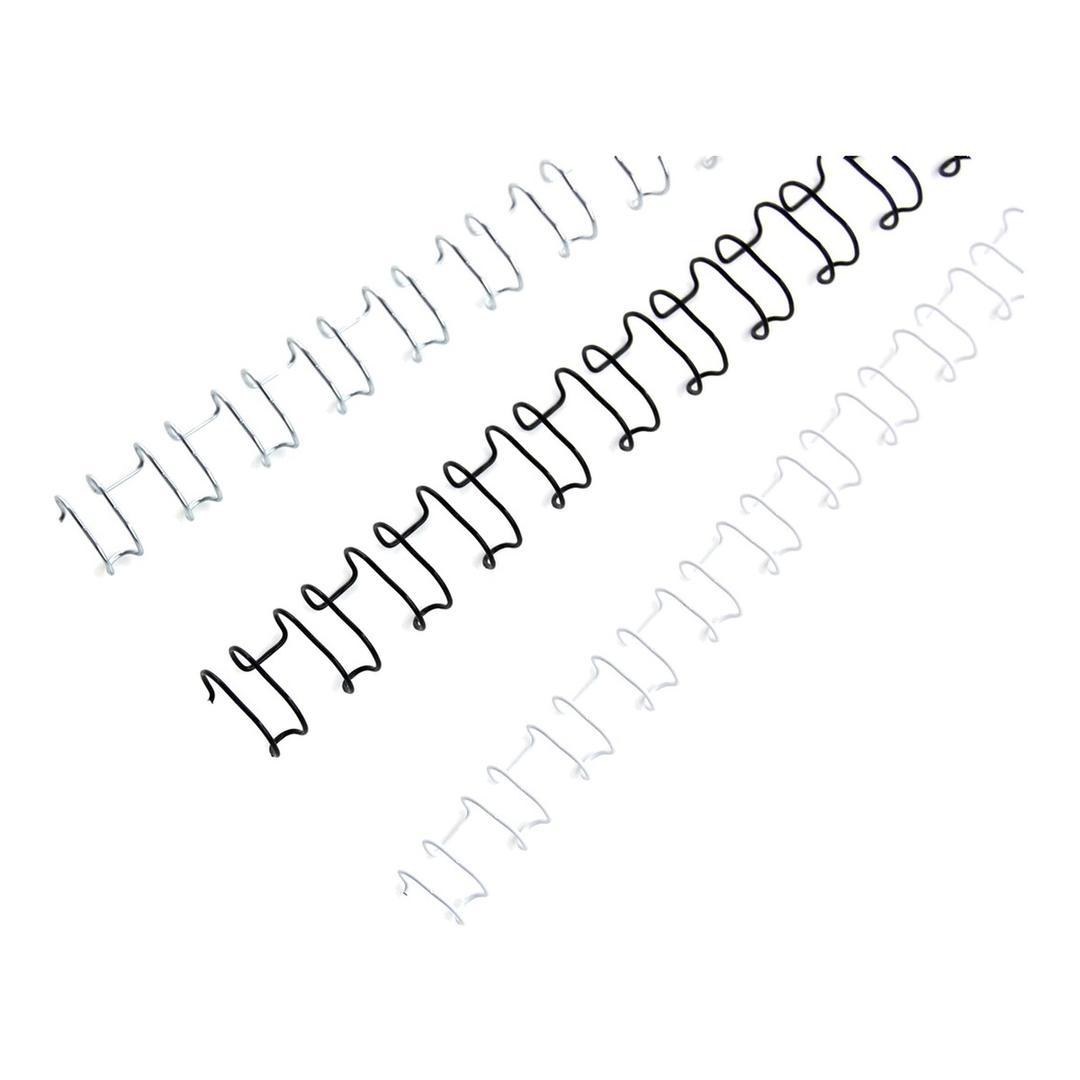 Peignes de reliure métalliques A4, pas US Peignes métalliques MultiBind A4 21 boucles 8 mm, blancs GBC - Peignes métalliques GBC MultiBind argent, noir et blanc, 21 boucles