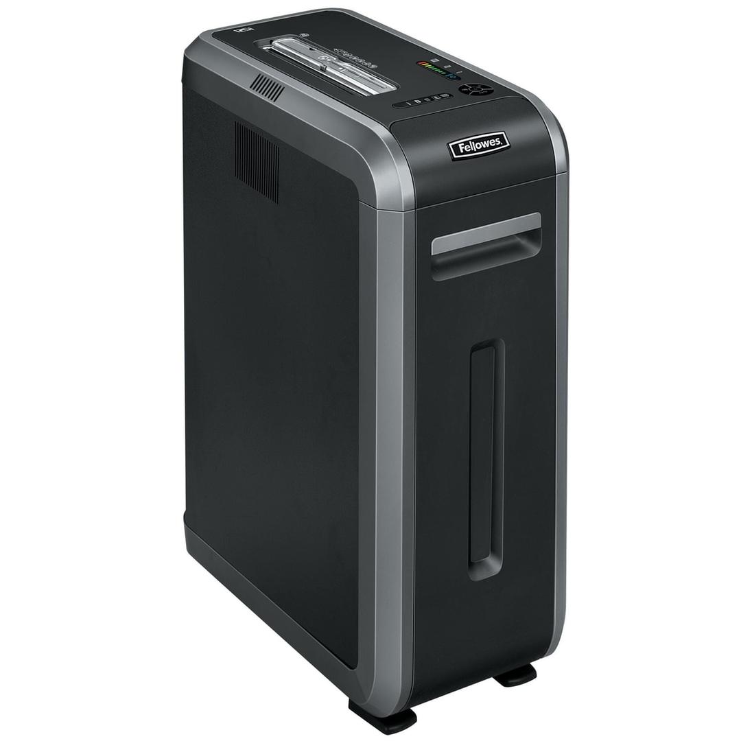 Destructeur de documents Fellowes Powershred 125i vu de trois quarts droit