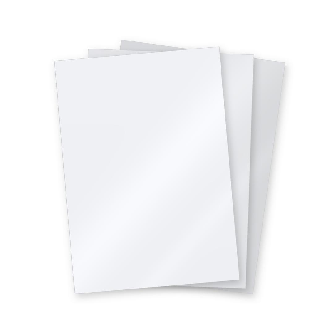 Couverture de reliure cartonnée A3 Couvertures chromo blanc 250 g A3 FALCON K - Couvertures cartonnées chromo brillant blanc Falcon K A3, trois feuilles en éventail, illustration