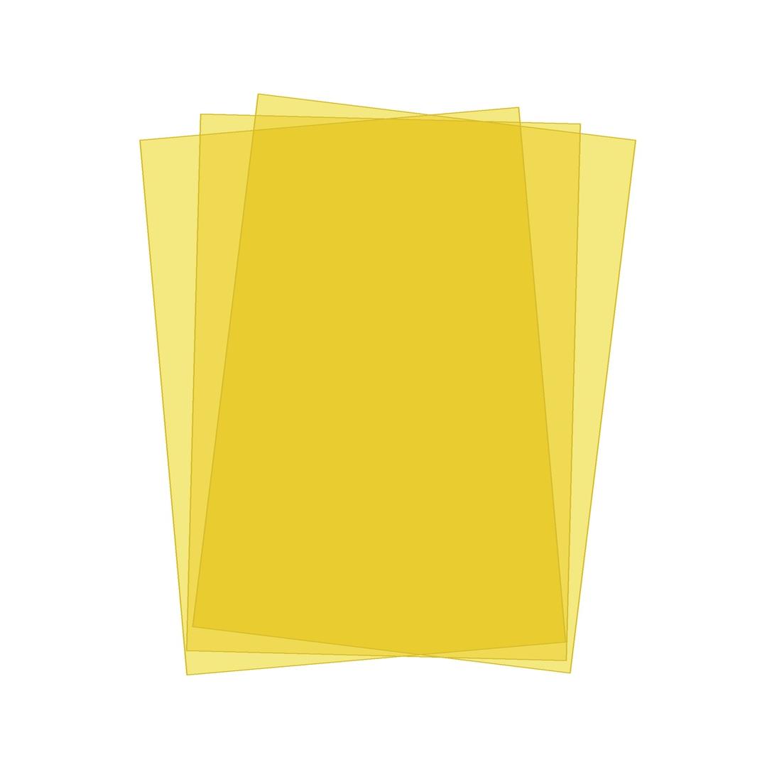 Couverture de reliure jaune A4 PVC jaune 200 microns A4 FALCON K — Couvertures PVC jaunes A4 Falcon K 200 microns, trois feuilles translucides superposées