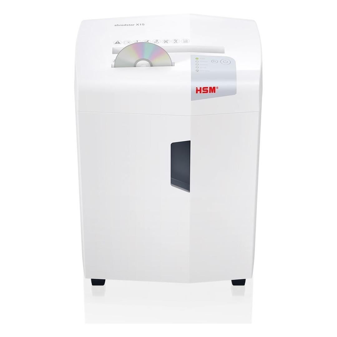 Destructeur de documents HSM shredstar X15, CD engagé dans le bloc de coupe séparé