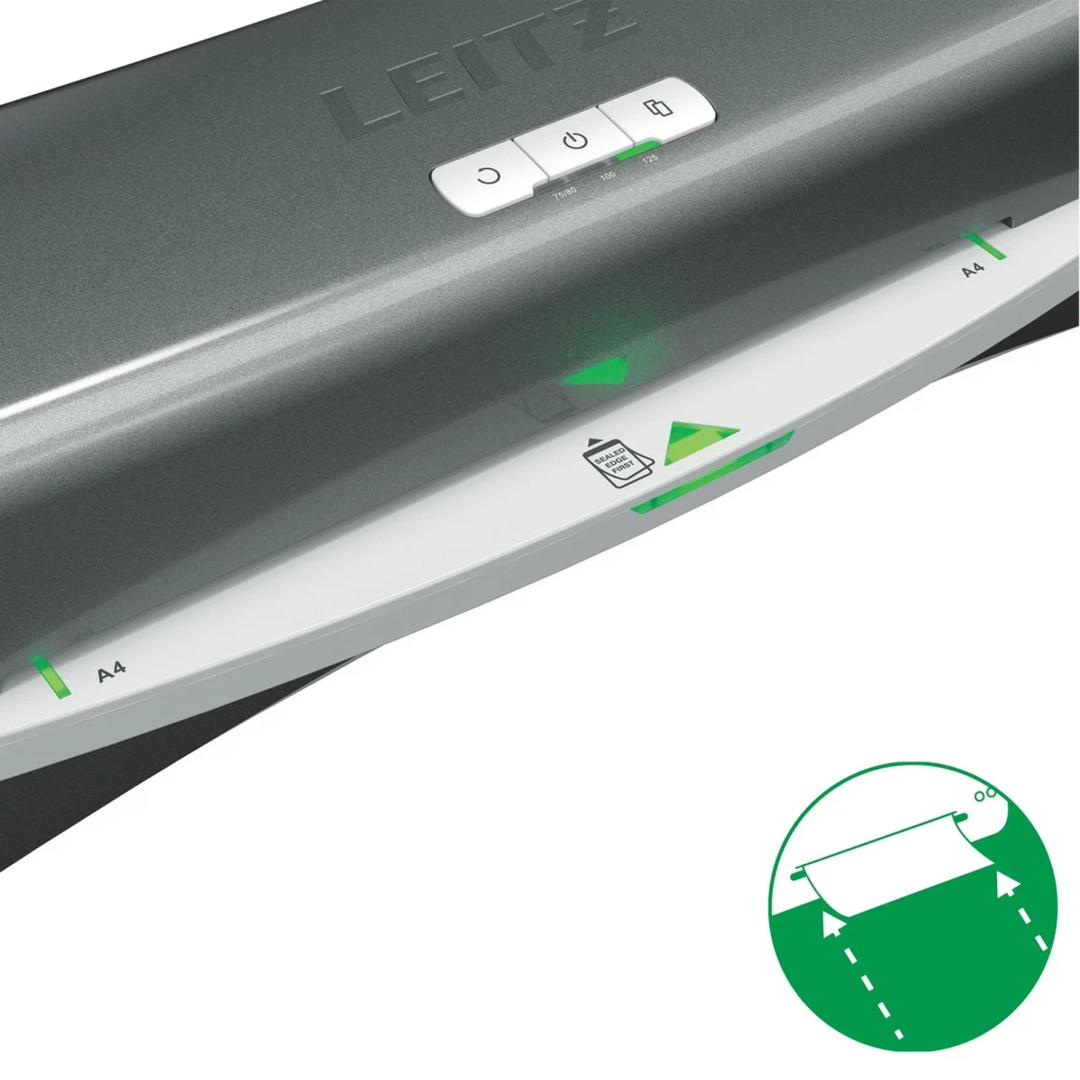 Voyants SMART du guide d'insertion de la plastifieuse à pochettes Leitz iLAM Office A4