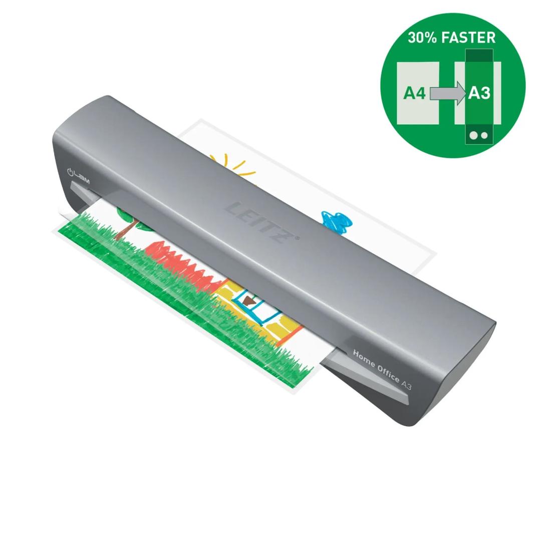 La plastifieuse à pochettes Leitz iLAM Home Office A3 et les pochettes A4 High Speed