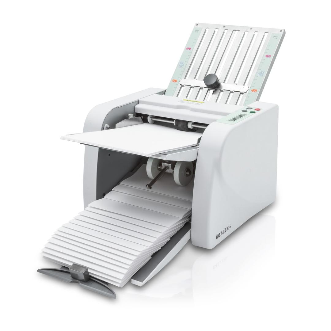 Plieuse de documents A4 8306 IDEAL - Plieuse de documents IDEAL 8306, format A4, 115 feuilles par minute, 4 types de plis, sortie sur bande